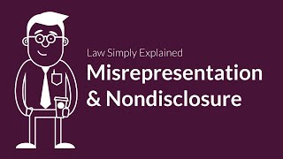 Misrepresentation and Nondisclosure  Contracts  Defenses amp Excuses [upl. by Tevlev]