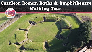 CAERLEON ROMAN BATHS amp AMPHITHEATRE WALES  Walking Tour  Pinned on Places [upl. by Ydnac]