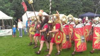 Roman Reenactment at the Amphitheatre in Caerleon Marching In [upl. by Demy424]