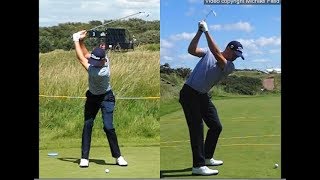 Justin Thomas golf swing  Long Iron faceon amp downtheline July 2017 [upl. by Casaleggio307]